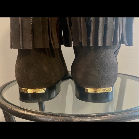Burberry Suede Tassel Boots - Picture 3 of 7